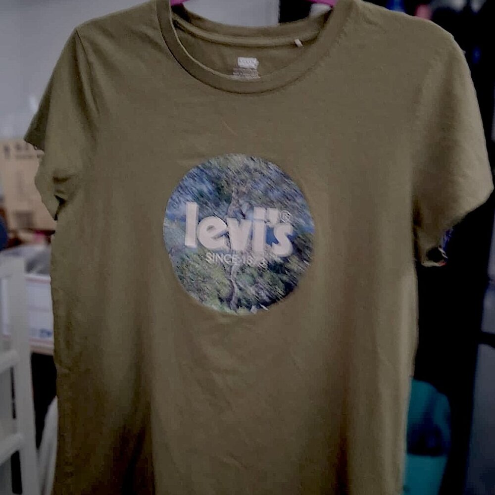 Size Large Levi's Graphic Logo Tee, NWOT, Olive green